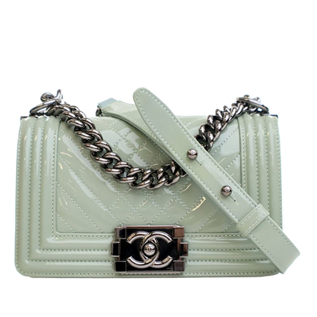 Small Quilted Patent Boy Flap