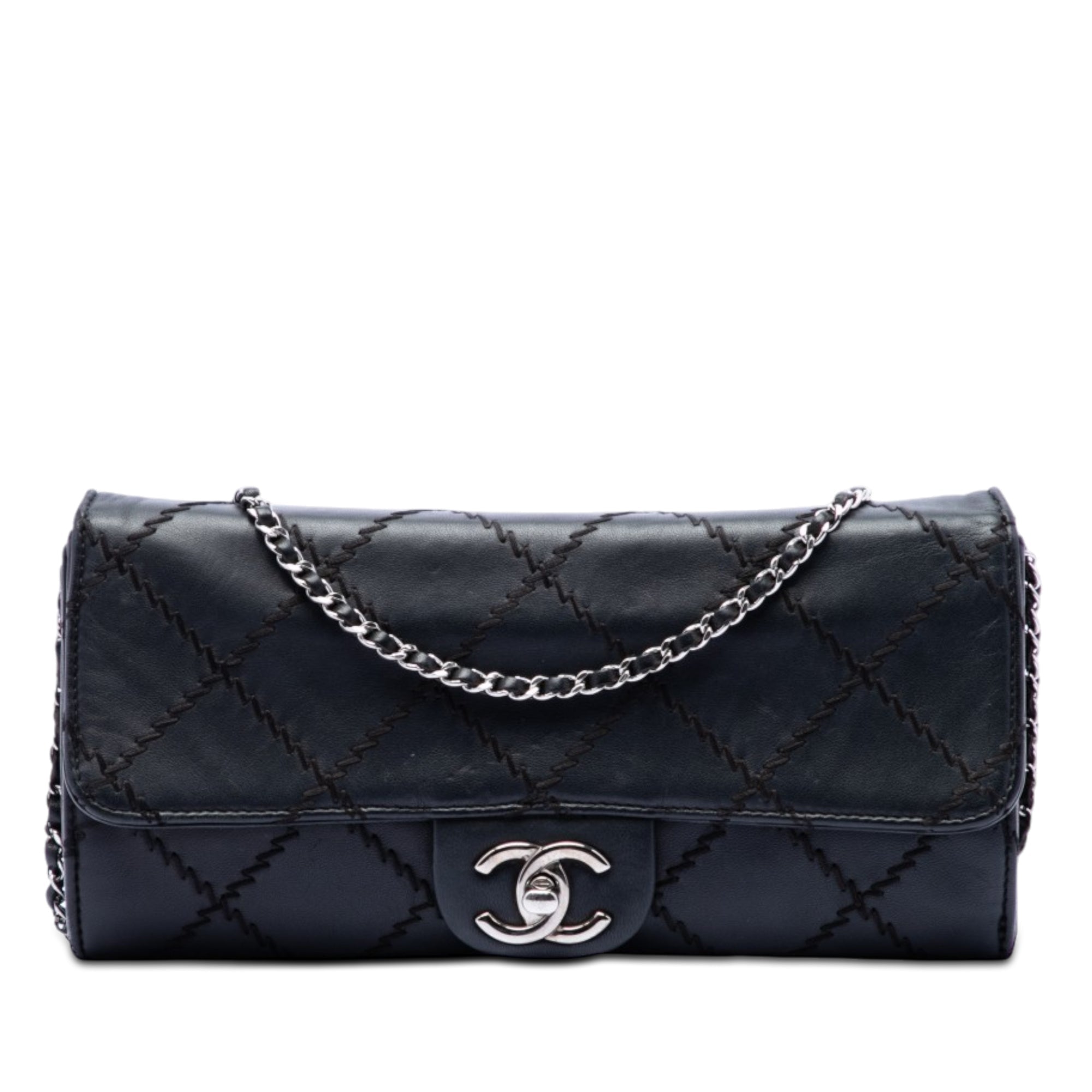 CC Quilted Calfskin Ultra Stitch Wallet On Chain