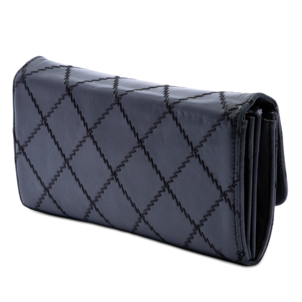 CC Quilted Calfskin Ultra Stitch Wallet On Chain