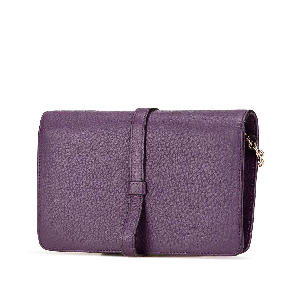 Pebbled Calfskin Piston Broadway Evening Bag