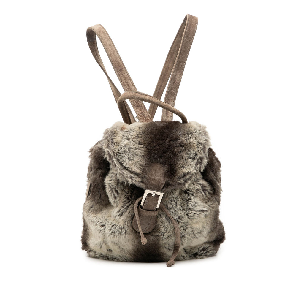 Mink Fur Tie Dye Print Backpack
