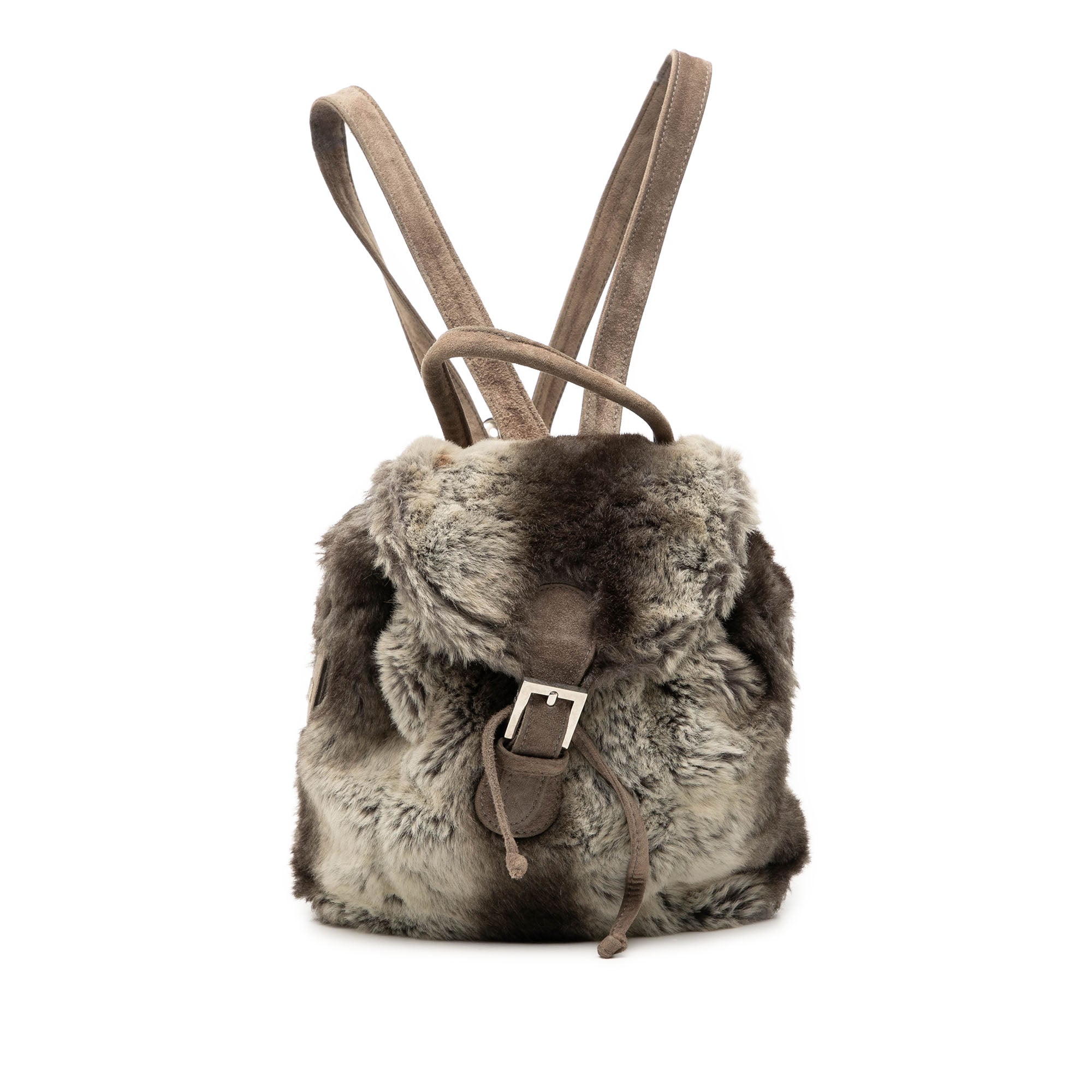 Mink Fur Tie Dye Print Backpack