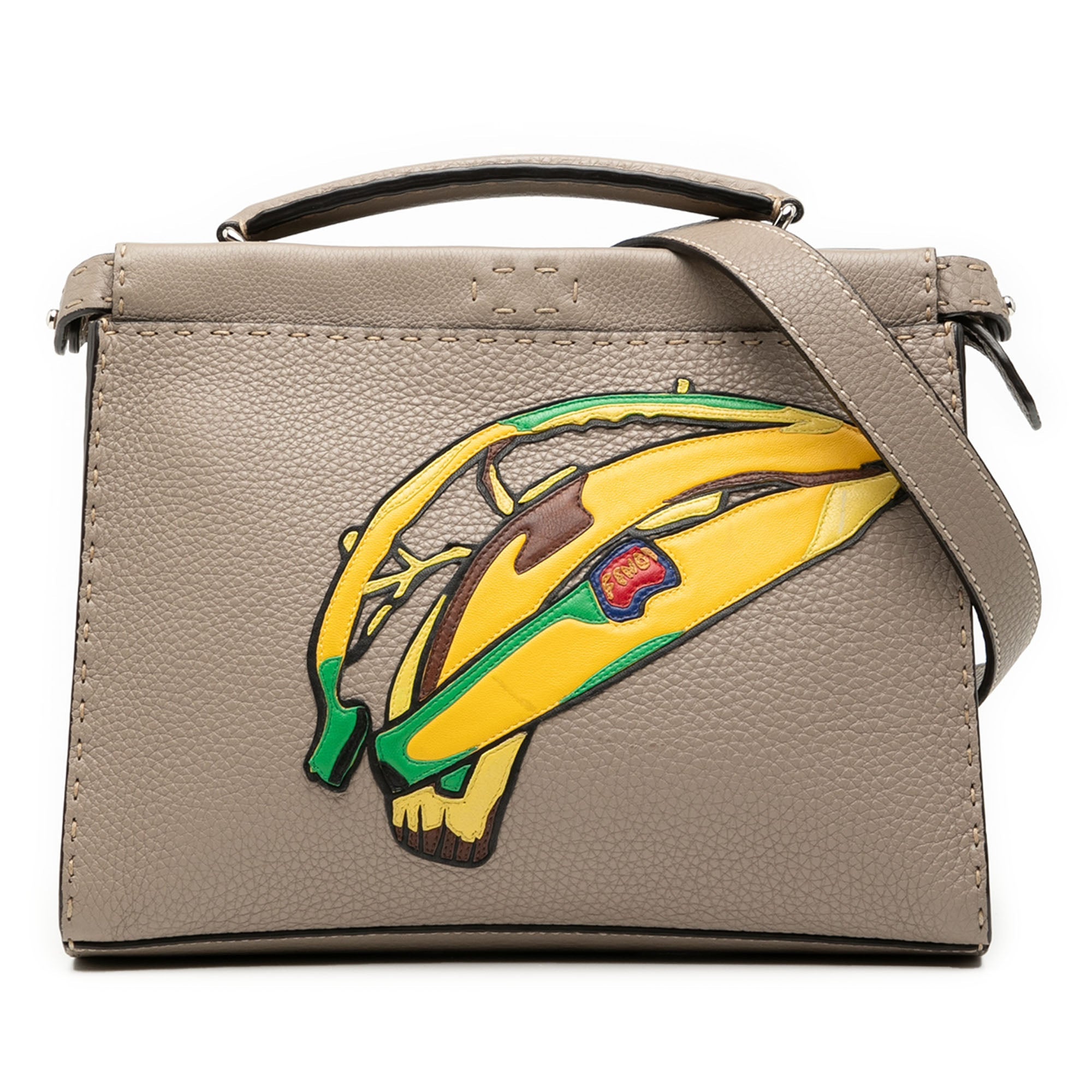 Sue Tilley Mini Calfskin Romano Selleria Banana Peekaboo Iconic Fit Satchel