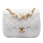 Mini Square Classic Lambskin Enamel Coco Hearts Single Flap