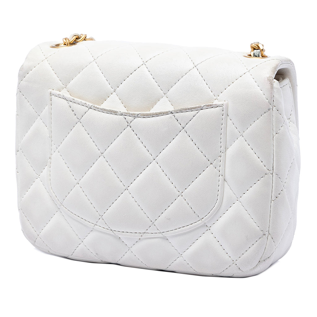Mini Square Classic Lambskin Enamel Coco Hearts Single Flap
