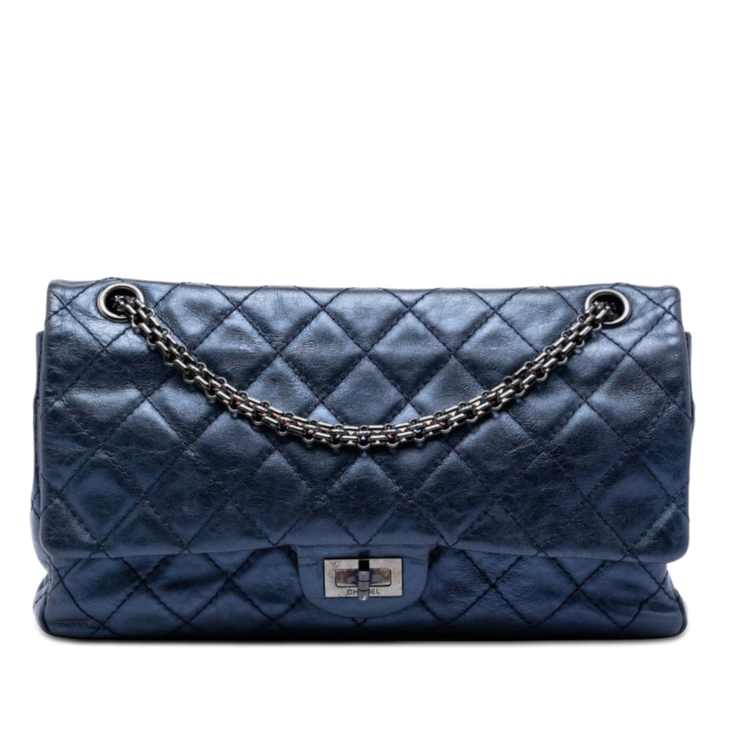 Quilted Metallic Aged Calfskin Reissue 2.55 Double Flap 226