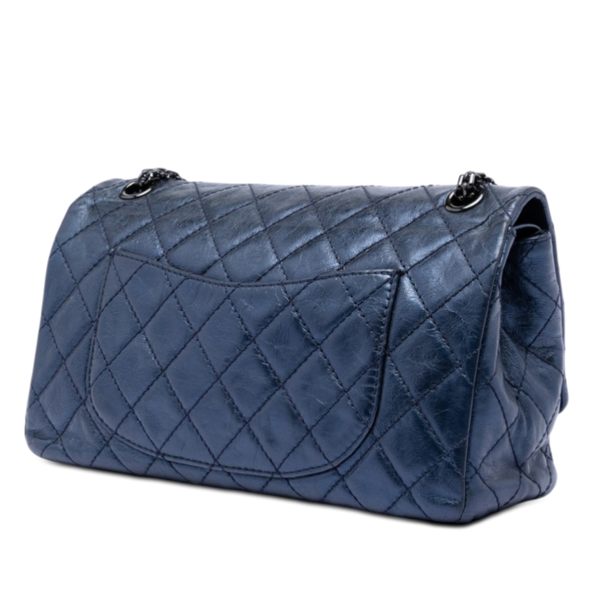 Quilted Metallic Aged Calfskin Reissue 2.55 Double Flap 226