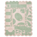 Jade Abstract Patchwork Style Scalloped Hand Tufted Rug