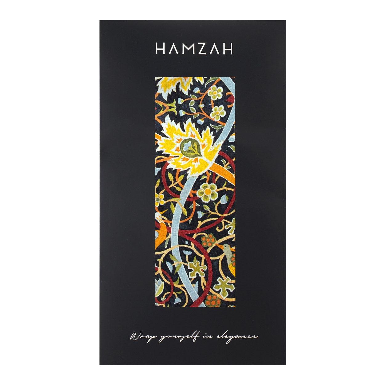 Vintage Floral Silk Scarf with Ornate Bird & Bloom Motifs