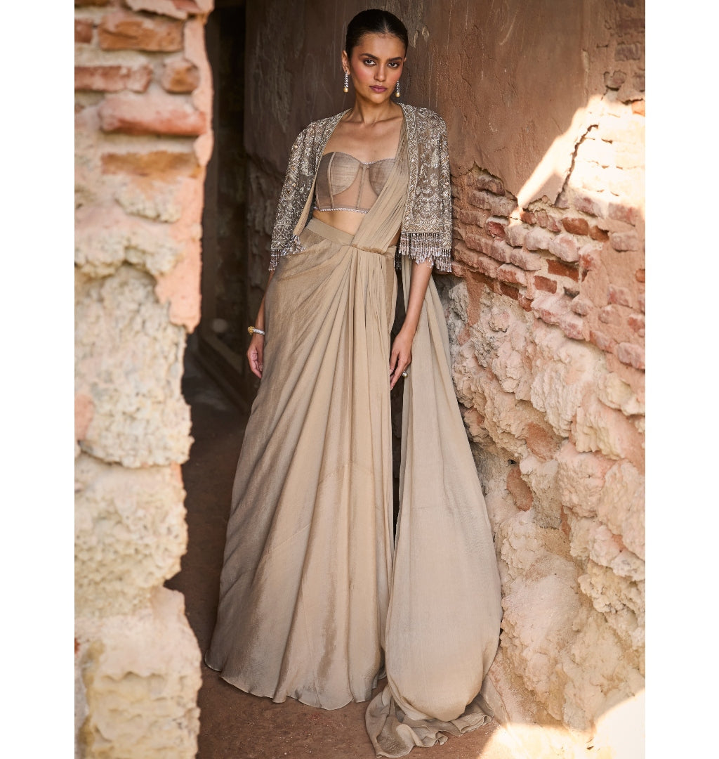 Prashma Corset Sari Set By KYNAH, Luxury Indian Fashion & Bridal Wear