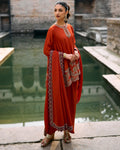 Rust Neel Dhoti Set By KYNAH, Luxury Indian Fashion & Bridal Wear