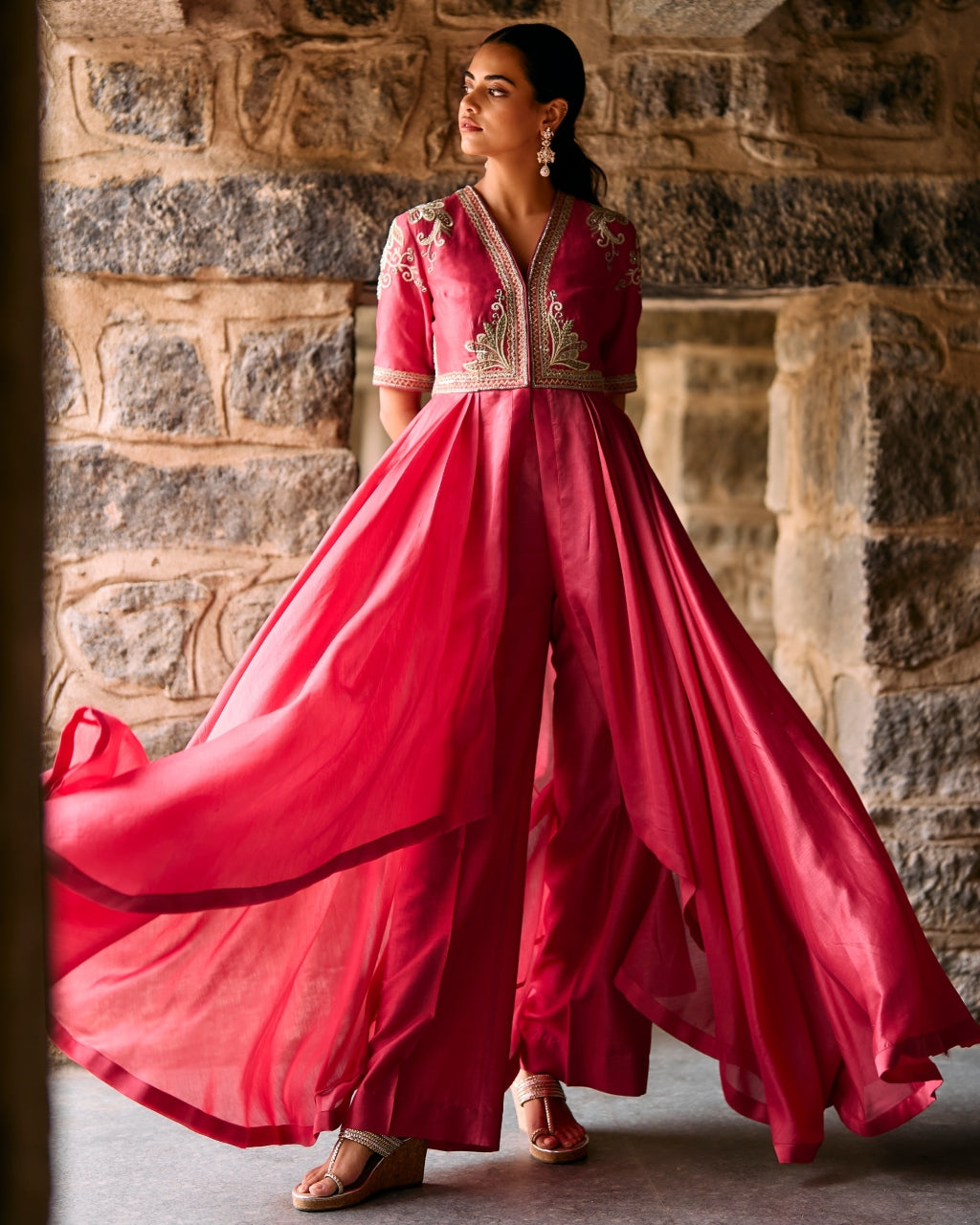Owl Shoulder Drape Set By KYNAH, Luxury Indian Fashion & Bridal Wear