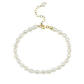 Jodie Delicate Pearl Anklet with Gold Clasp