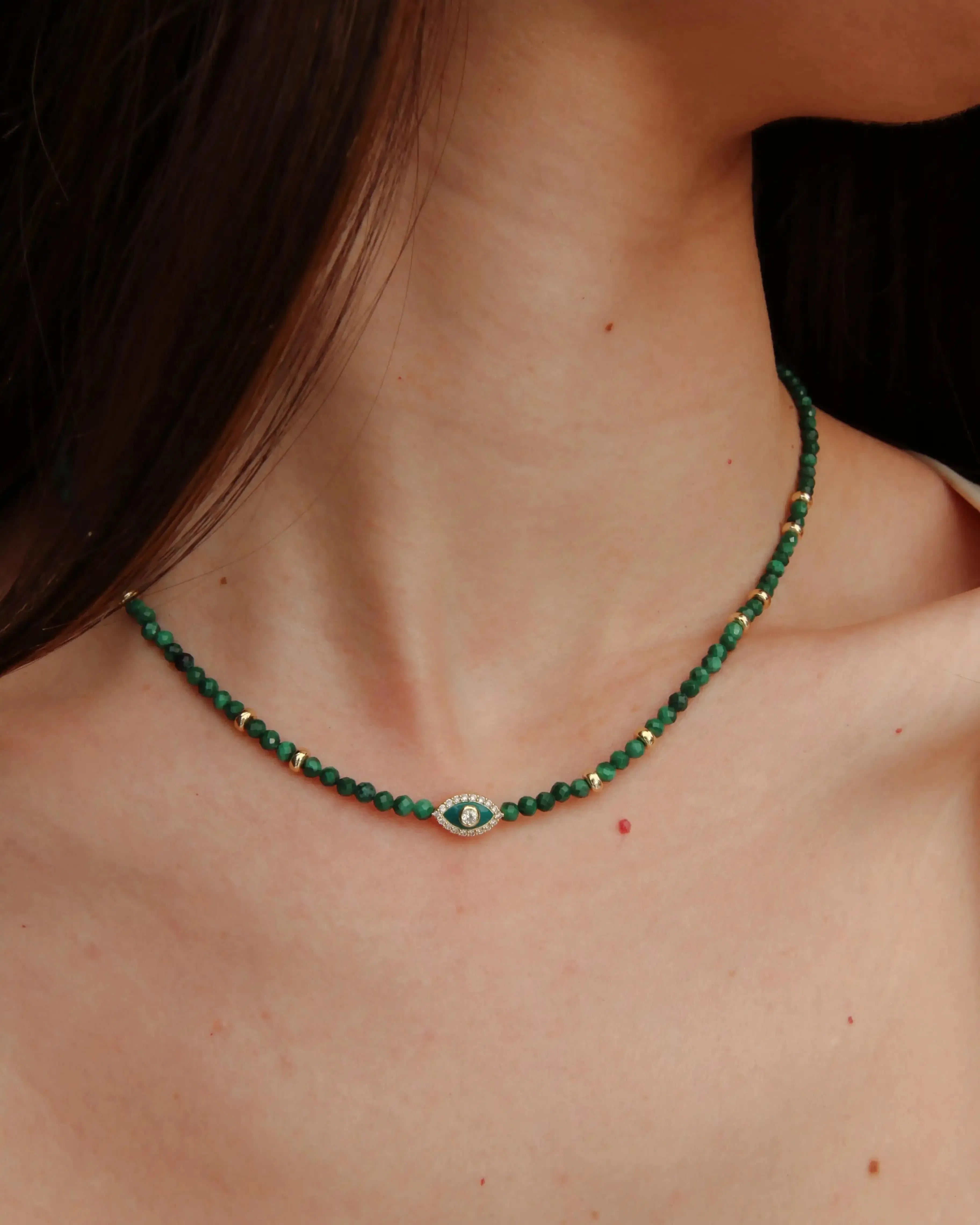 Juliana Necklace in Malachite