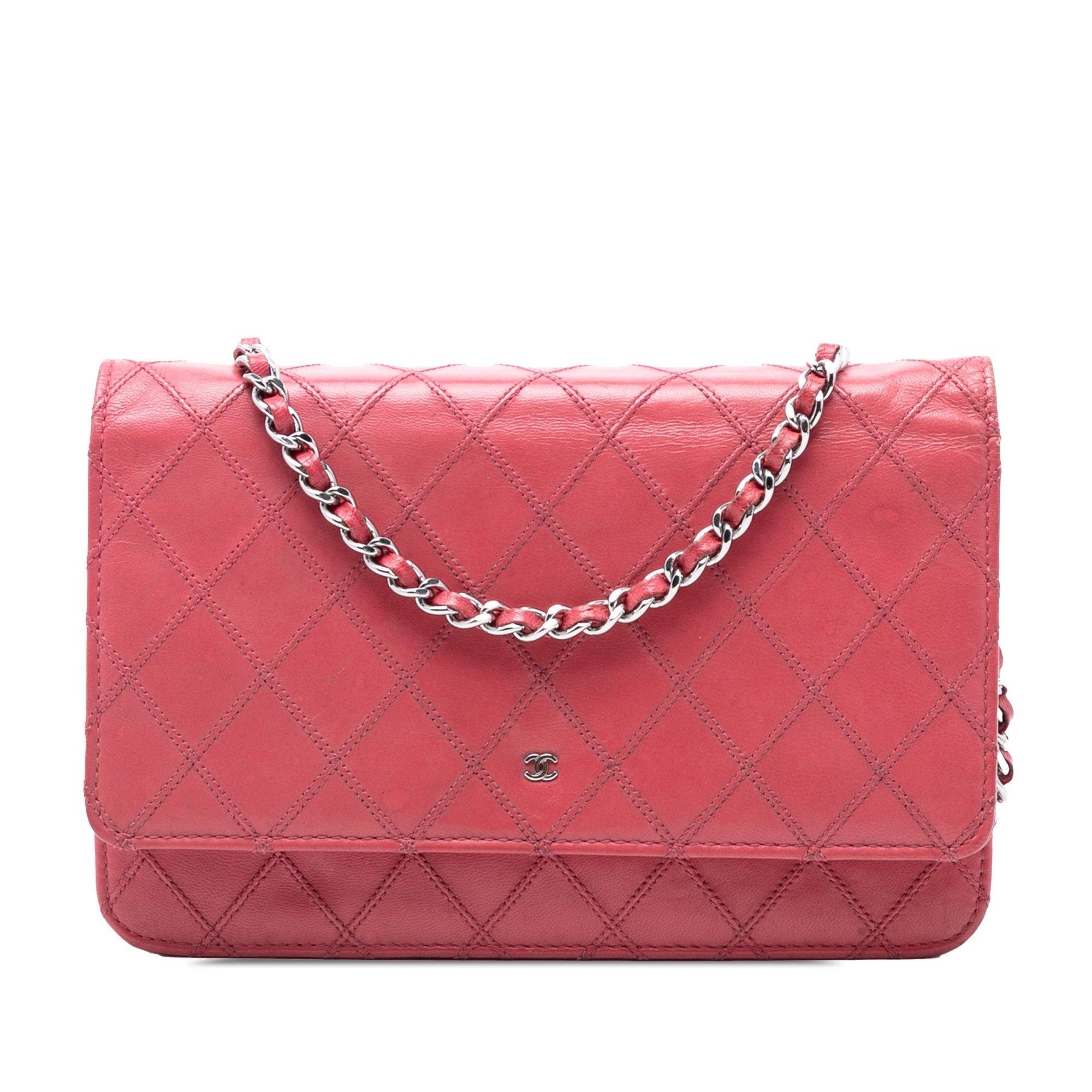 CC Lambskin Wild Stitch Wallet on Chain
