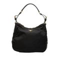 Saffiano Trimmed Tessuto Shoulder Bag