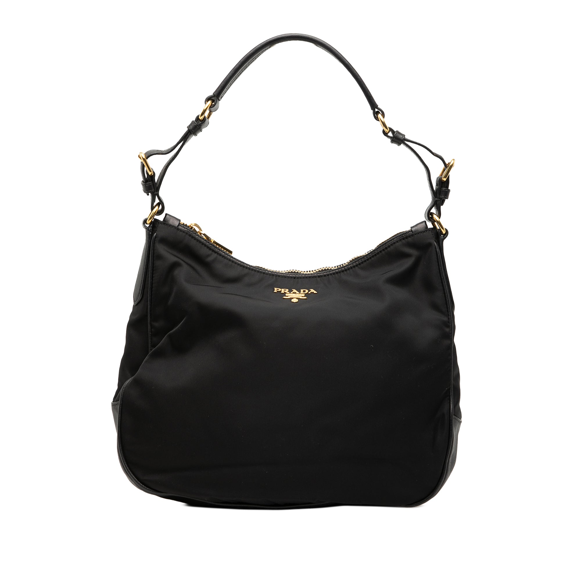 Saffiano Trimmed Tessuto Shoulder Bag