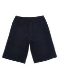 Moncler Enfant Tricolor Piqué Cotton Bermuda Shorts — Navy