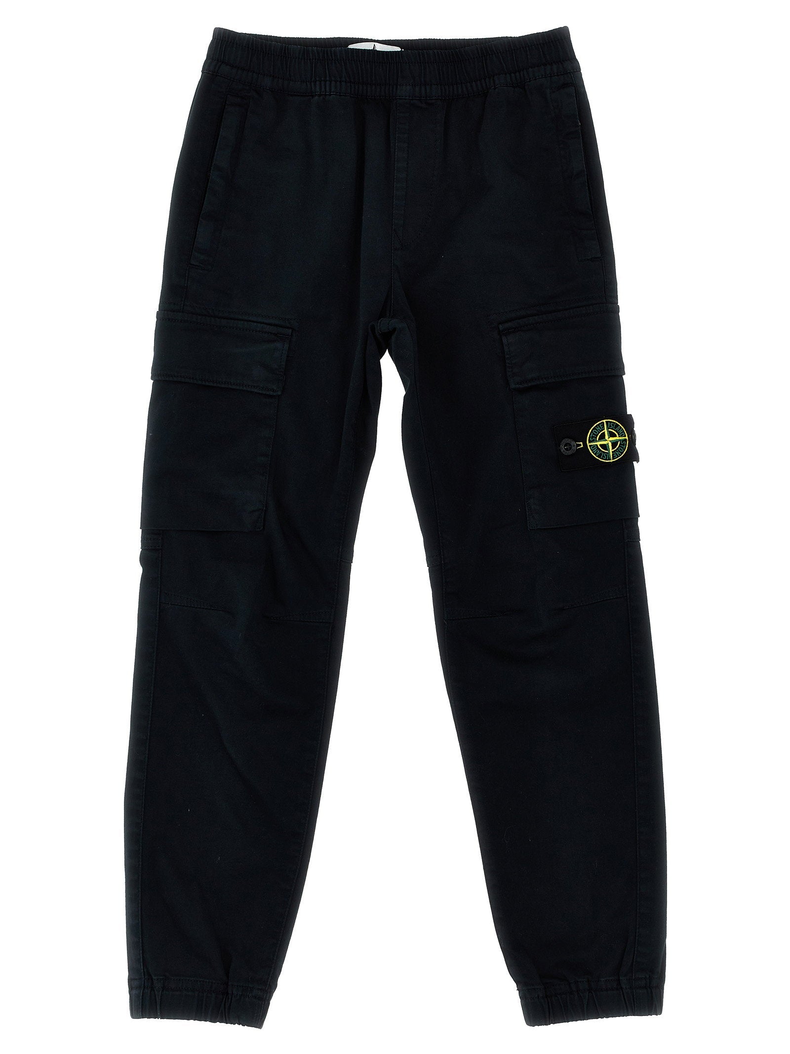 Stone Island Junior Organic Cotton Cargo Pants — Black