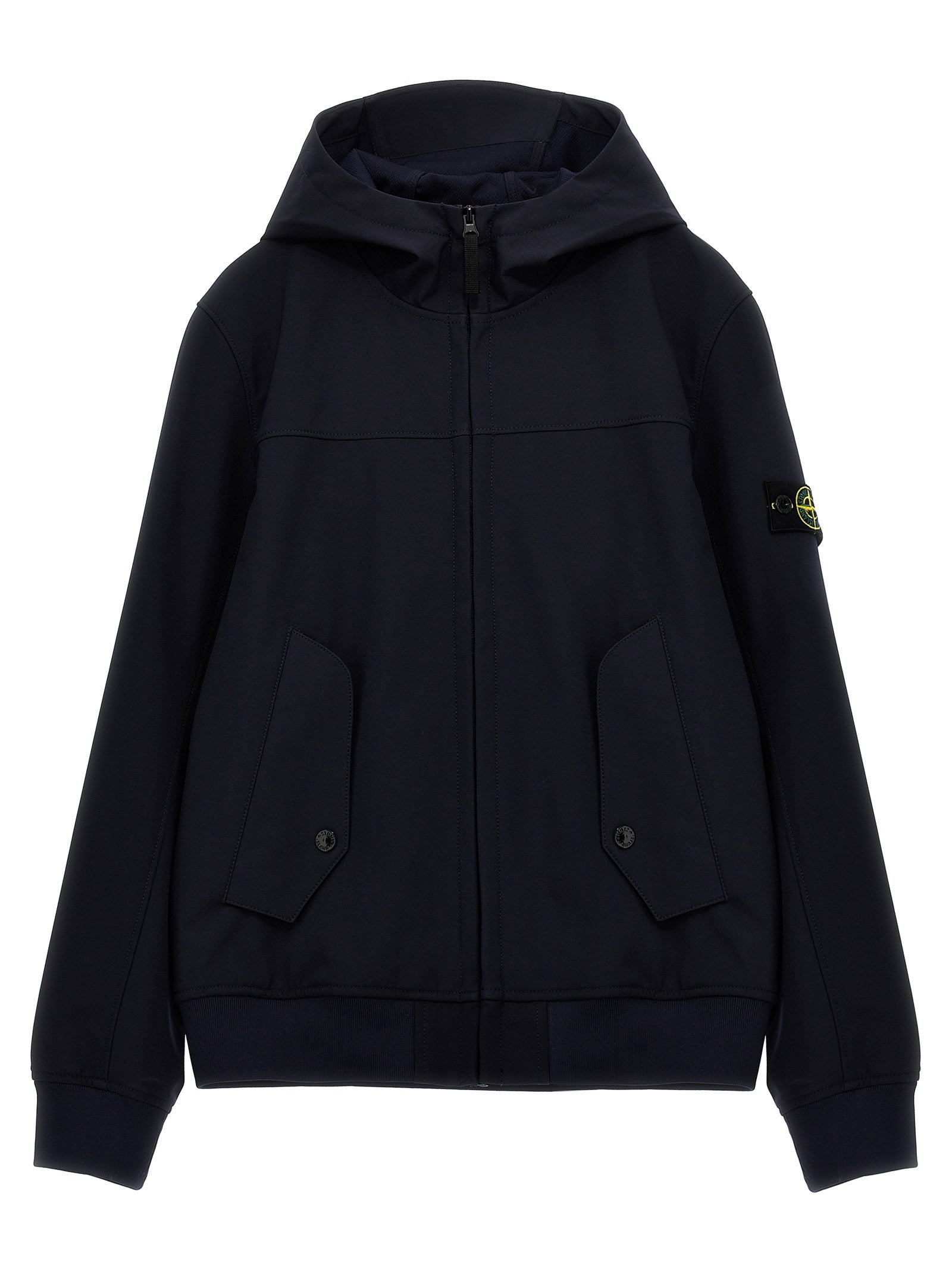 Stone Island Junior Soft Shell with E.Dye® Technology Jacket — Black