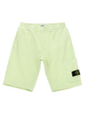 Stone Island Junior Organic Cotton Cargo Bermuda Shorts — Pale Green