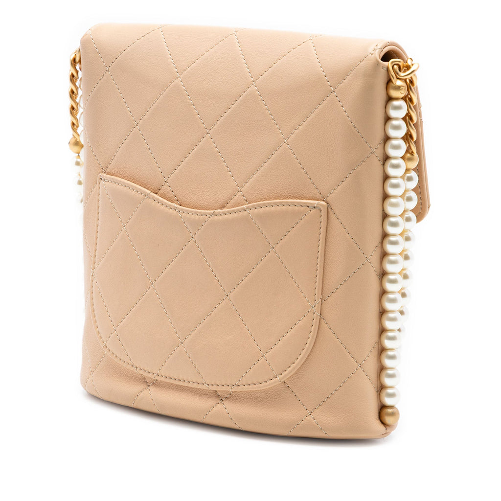 Small Quilted Calfskin About Pearls Hobo
