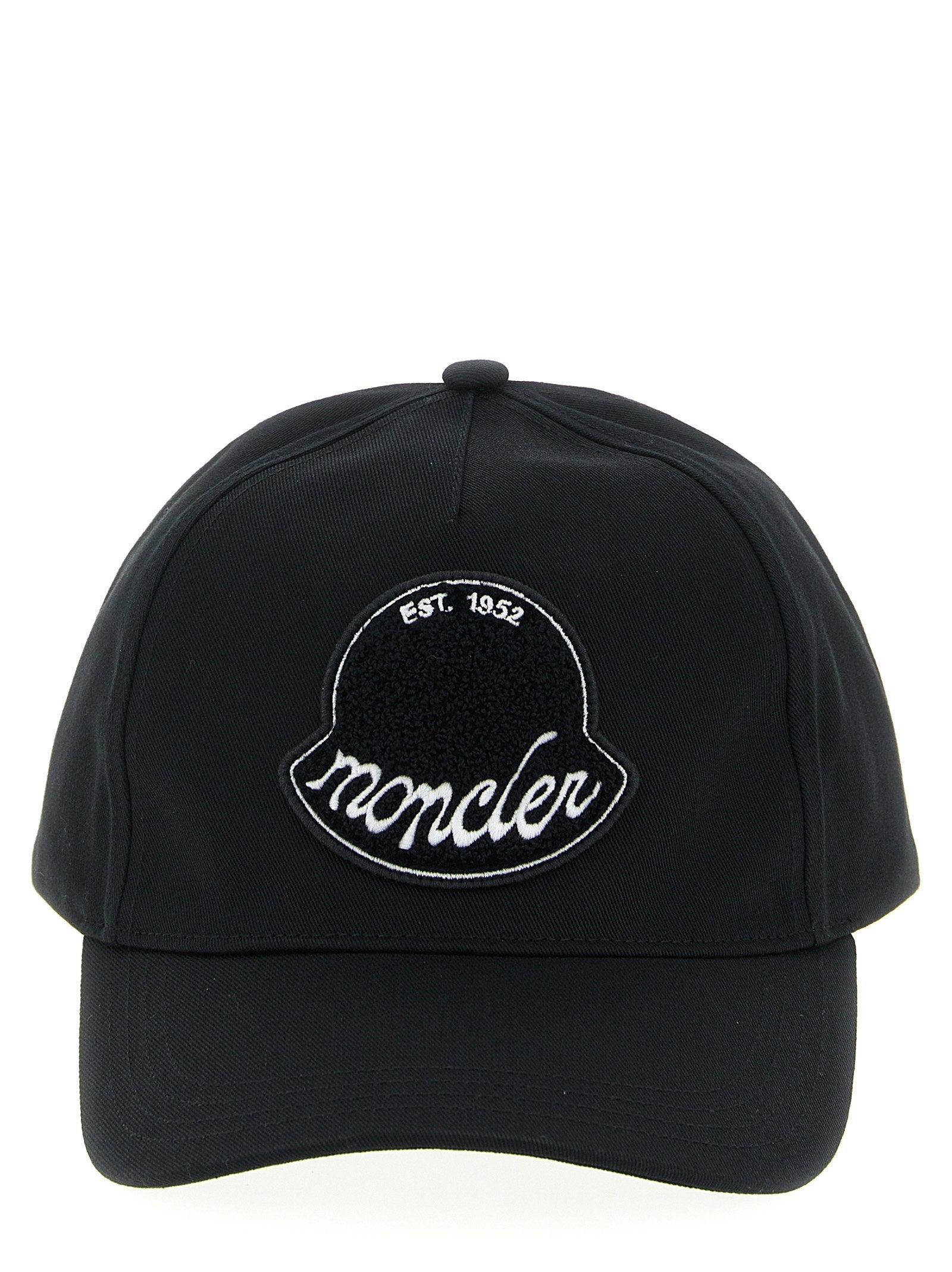 Moncler Logo-Embroidered Baseball Cap — Black