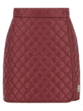 Moncler Diamond-Quilted Miniskirt — Red