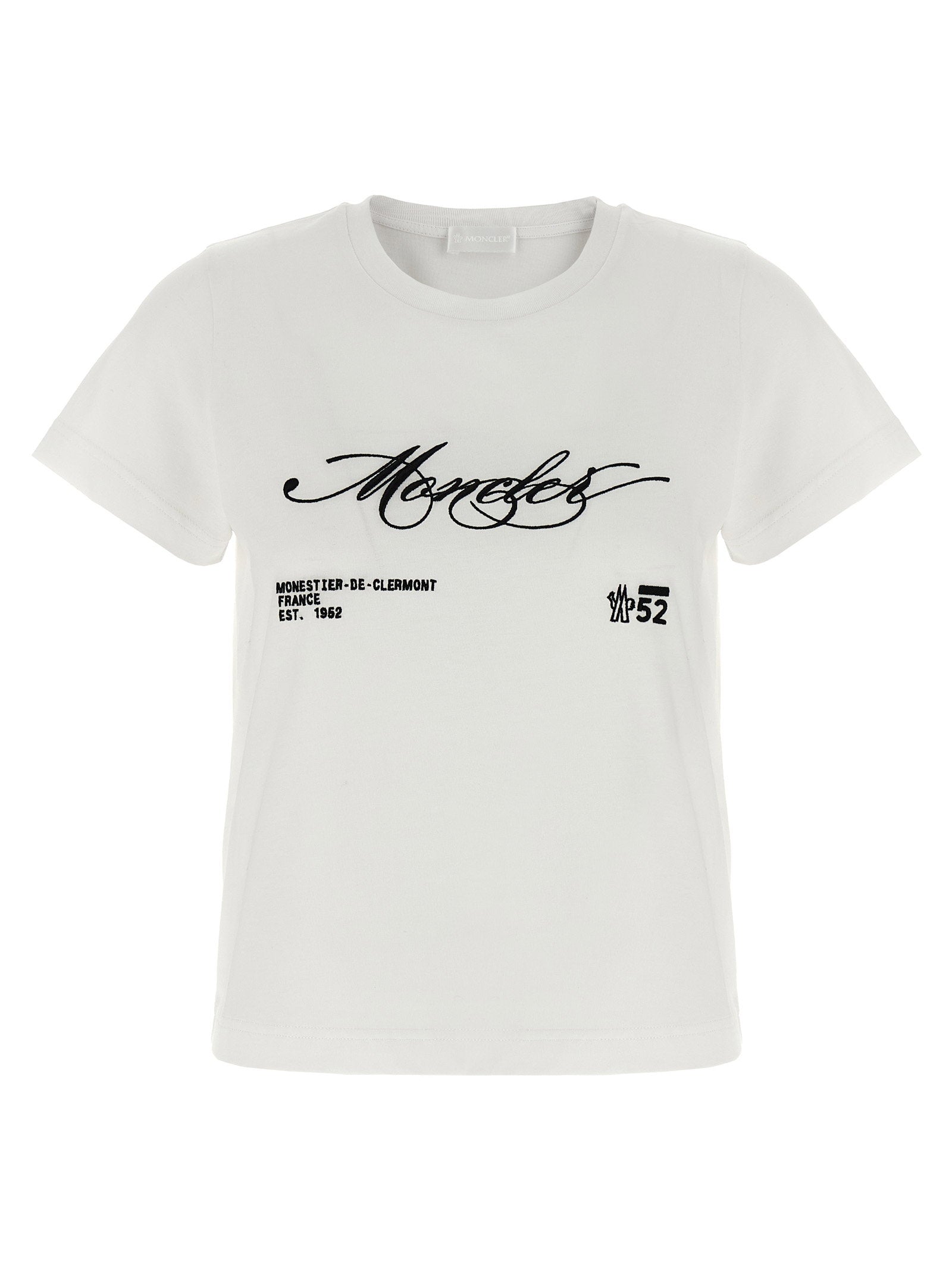 Moncler Embroidered Logo T-Shirt — White