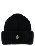 Moncler Grenoble Logo-Patch Ribbed Wool Beanie — Black