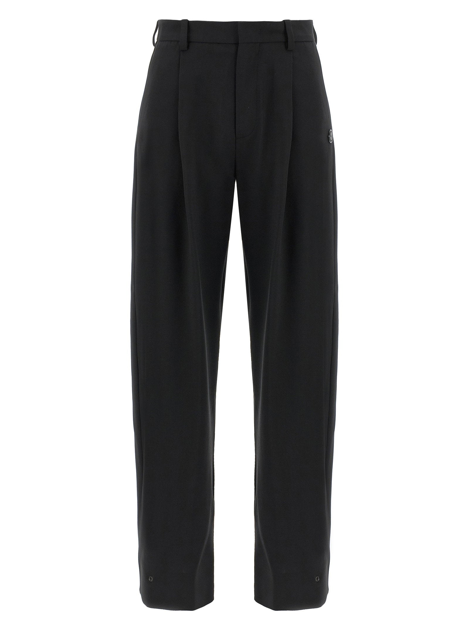 Moncler Genius Wool-Blend with Pinced Pleats Trousers — Black