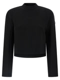 Moncler Genius Scuba-Effect Crop Sweatshirt — Black