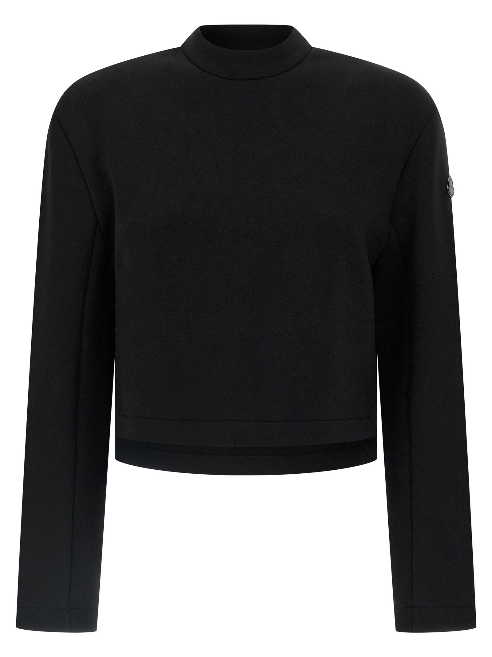 Moncler Genius Scuba-Effect Crop Sweatshirt — Black