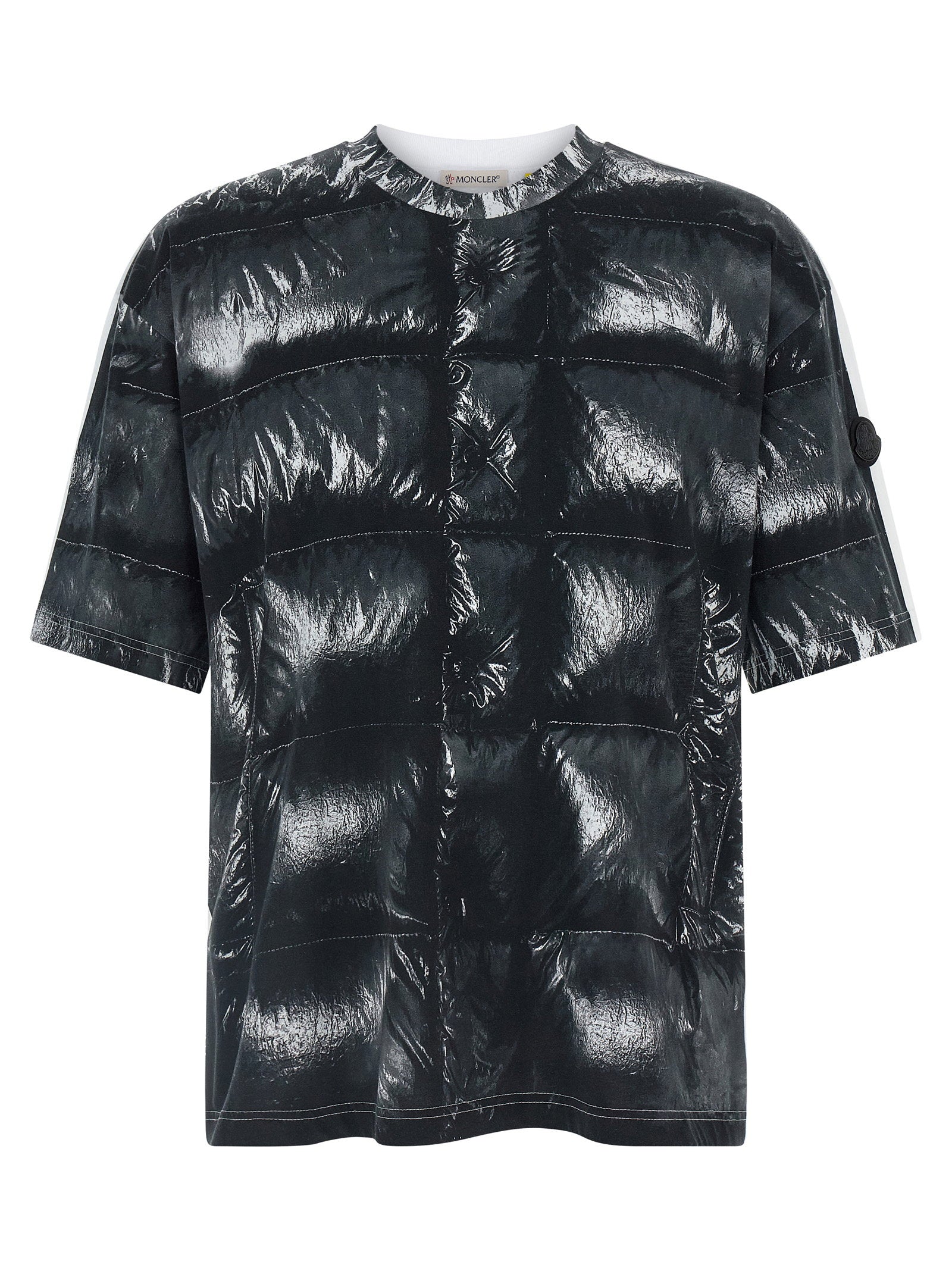 Moncler Genius Quilted Print T-Shirt — Black