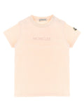Moncler Enfant Logo-Embroidered T-shirt — Peach