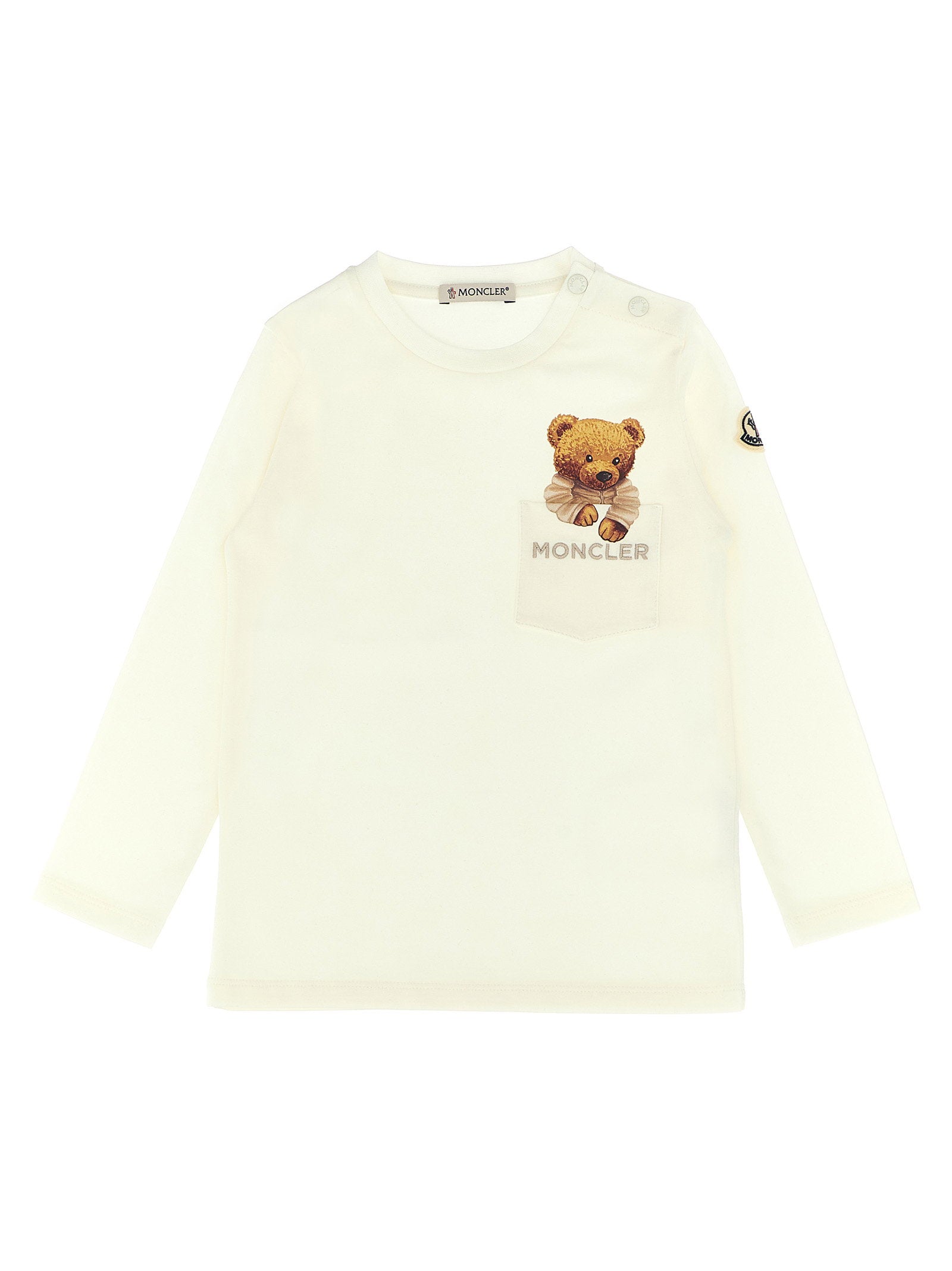 Moncler Enfant Teddy Bear Print T-shirt — Cream