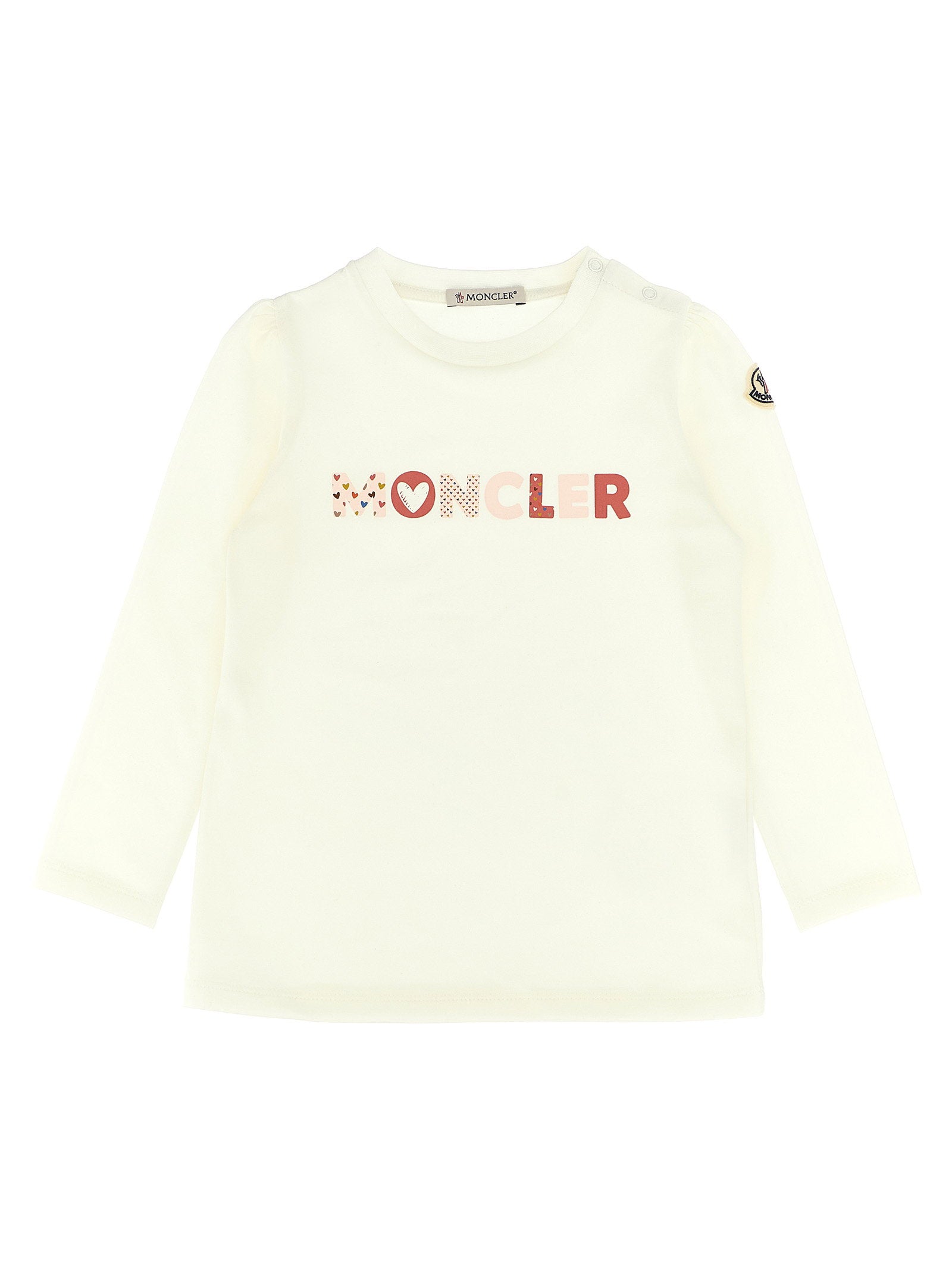 Moncler Enfant Logo-Print Stretch Cotton T-shirt — cream