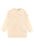 Moncler Enfant Logo-Embroidered Cotton Fleece Dress — Cream