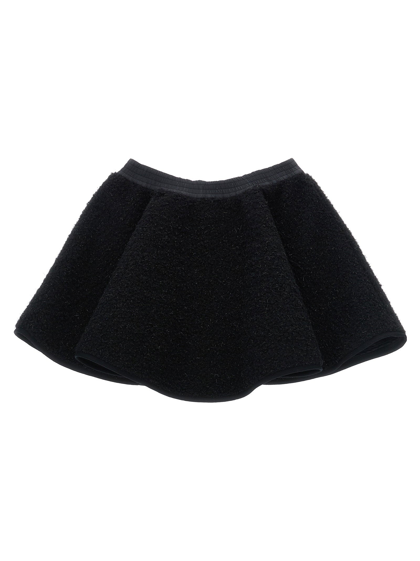 Moncler Enfant Metallic Teddy Skirt — Black
