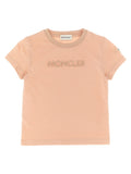 Moncler Enfant Logo-Embroidered Cotton T-Shirt — Beige