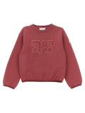 Moncler Enfant Teddy Logo Sweatshirt — Burgundy