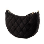 CC Quilted Velour Half Moon Chain Crossbody