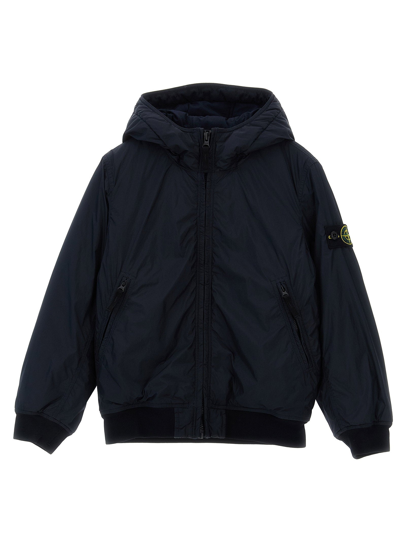 Stone Island Junior Recycled Nylon Padded Down Jacket — Navy