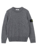 Stone Island Junior Wool-Blend Crew Neck Sweater — Grey