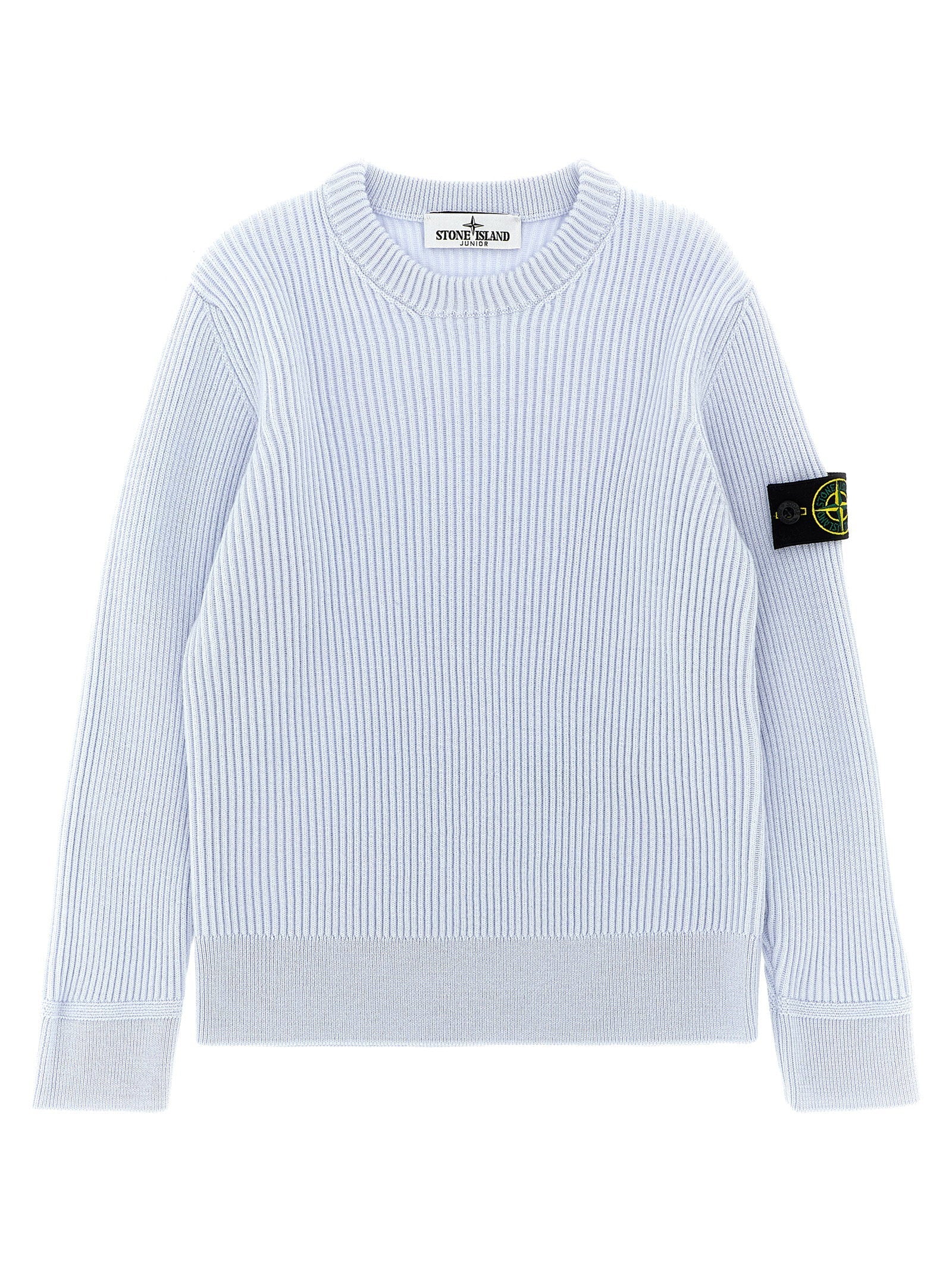 Stone Island Junior Ribbed Virgin Wool Sweater — lavender
