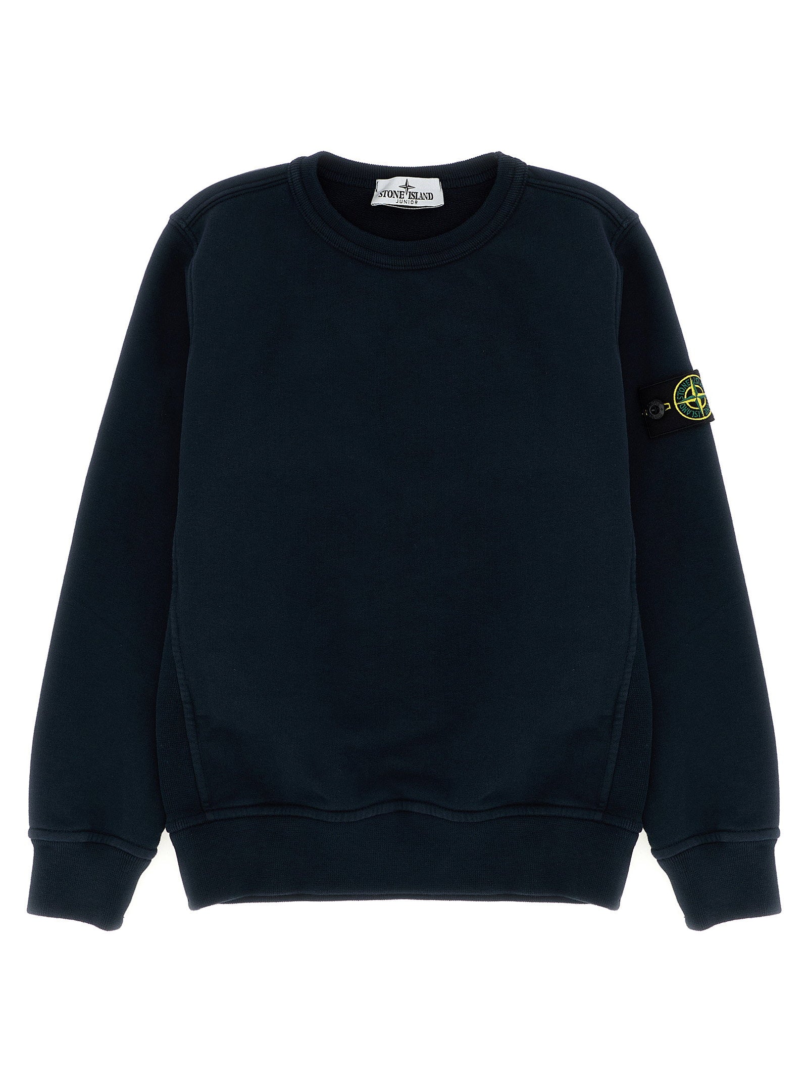 Stone Island Junior Logo-Patch Crewneck Sweatshirt — Navy
