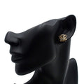Triple CC Gold Plated Enamel Push Back Earrings