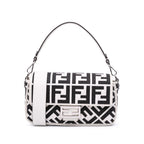Zucca Embroidered Canvas Baguette Satchel