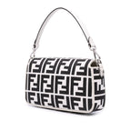 Zucca Embroidered Canvas Baguette Satchel