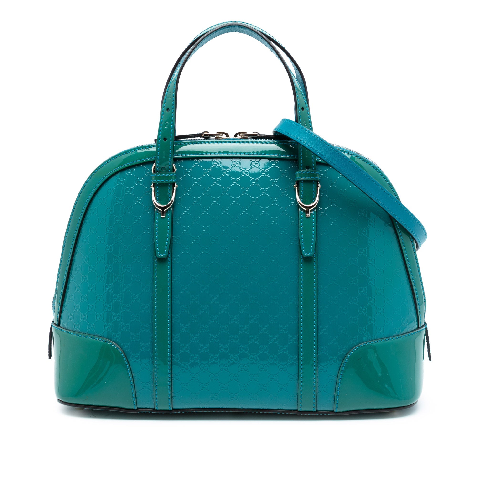 Small Microguccissima Bicolor Patent Nice Dome Satchel
